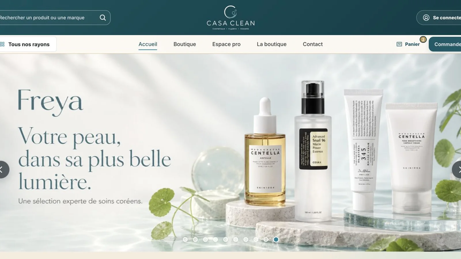 Boutique en ligne CASA CLEAN développée par Blue Eden